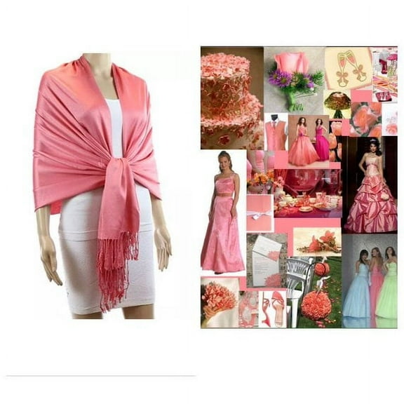 Watermelon Red Pashmina Scarf Shawl, Bridesmaid Shawl, Bridal Wrap, Wedding Shawl