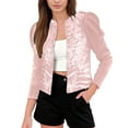 thumbnail image 2 of Women Red Sequin Jacket Women Long Sleeve Sparkle Cardigan Dance Outfits for Women, 2 of 6