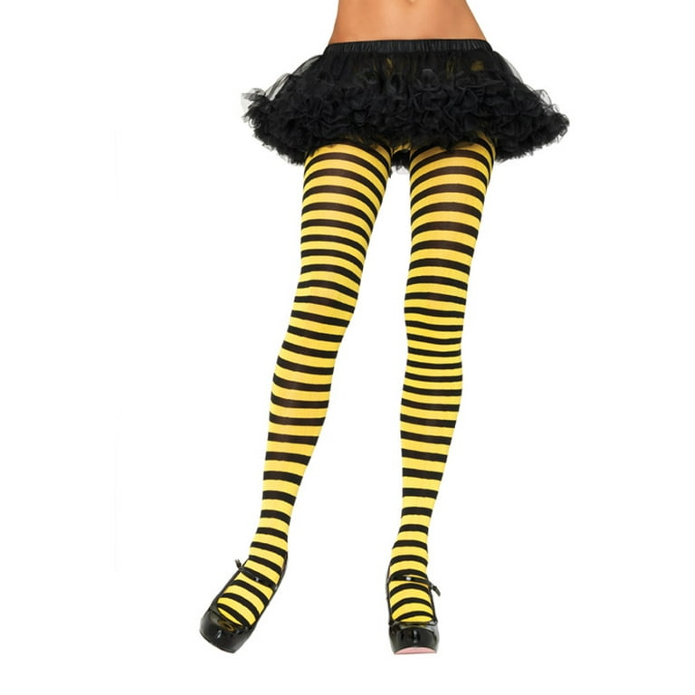 Kids Tights - Black & Yellow Bumble Bee Stripes