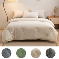 Summer Comforter, Cooling Blanket, Milk Velvet Material, Solid Color Design, Machine Washable, for Hot Weather Sleep, Bedroom Use, Guest Room, Full Size, Gray, by FAJHHA