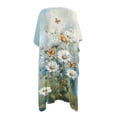 thumbnail image 3 of FKELYI Retro Daisy Flower Butterfly Print Womens Bikini Cover Up for Summer Open Front Cardigan Beach Cover Ups Comfy Beach Kimono Beachwear Ladies Cruise Outfits Resort Wear, 3 of 6