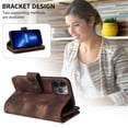 thumbnail image 5 of for iPhone 14 Pro Max Wallet Case, [Card Slots] PU Leather ID Credit Holder Folio Flip Kickstand Magnetic Clasp Phone Cover & Lanyard & Shoulder Strap for iPhone 14 Pro Max, Brown, 5 of 9