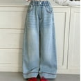 thumbnail image 2 of FDDMis Buckle Jeans Kids Sweat Pants Flowy Pants Y2k Clothes for Girls 10-12 7-8 Girls Clothes Camo Clothes Kids Clothes Girls Size 6-7, Blue 11-12 Years, 2 of 8