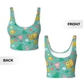 thumbnail image 3 of Sikiie Happy Summer Print Strappy Sports Bra for Women Padded Push Up Sports Bra Athletic Running Sports Bra Workout Bra Yoga Bra, 3 of 5