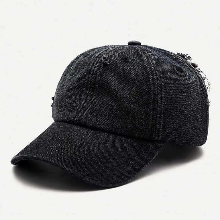 Black denim baseball cap online