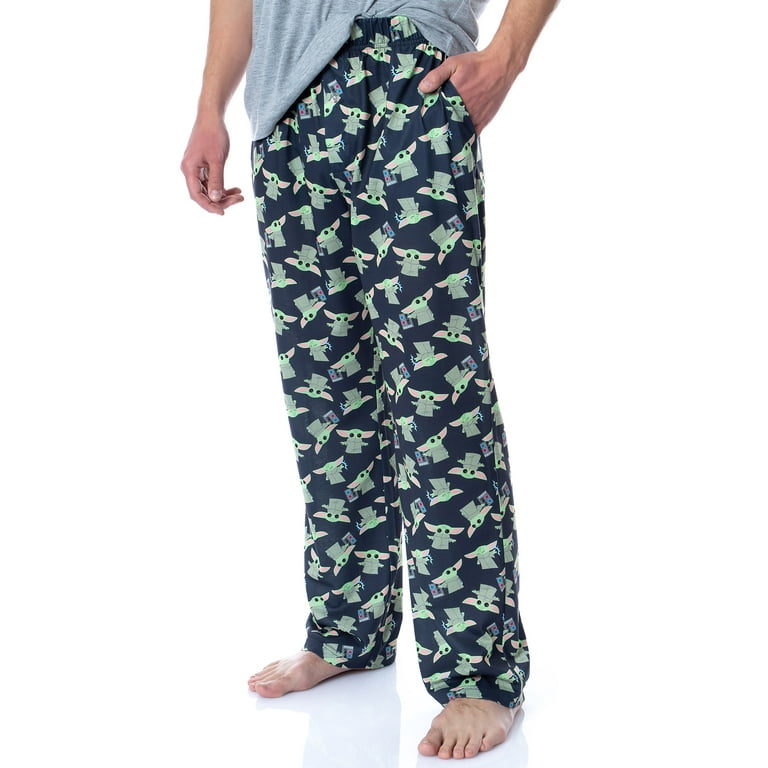 Star Wars Men's The Mandalorian Baby Yoda Grogu Cartoon Sleep Pajama Set  (XL) 