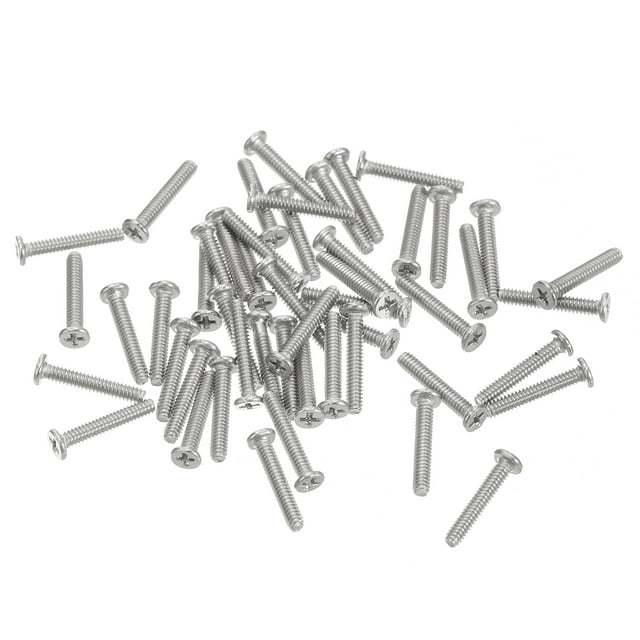 Unique Bargains M1.4x0.3x8mm Lot de 50 Vis Plates Rondes en Métal pour Machine à Entraînement Phillips