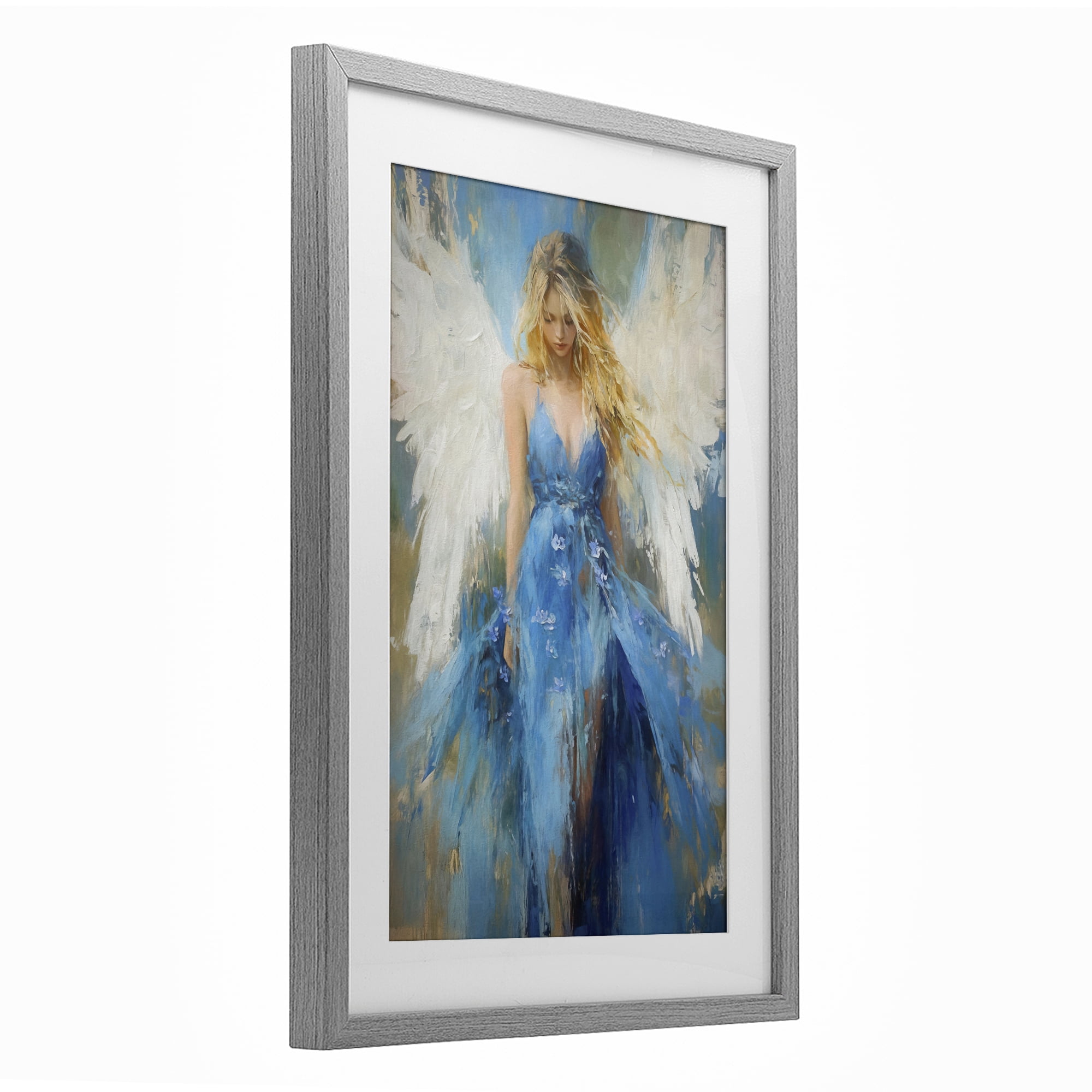 Stupell Industries Blue Flame of Hope Gray Framed Print Under Glass, design by Tina LeCour