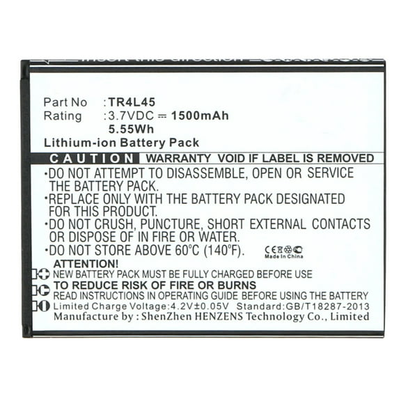 Batteries N Accessories BNA-WB-L3376 Cell Phone Battery - Li-Ion, 3.7V, 1500 mAh, Ultra High Capacity Battery - Replacement for KAZAM TR4L45 Battery