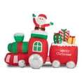 thumbnail image 6 of Glitzhome 8FT Lighted Christmas Inflatable Indoor&Outdoor Decoration Santa On Pick-Up Train Decor, 6 of 10