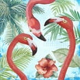 thumbnail image 2 of Phillips, Anita 15x15 Gold Ornate Wood Framed with Double Matting Museum Art Print Titled - Flamingos II, 2 of 4
