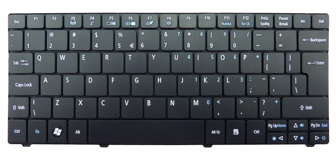 New US Layout Black Keyboard for Packard Bell dot ma SJM11 series laptop.