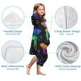 thumbnail image 7 of Colorful Mushroom Star Black Pattern Hooded Bath Towel，50"x30" for Ages 3 To 12 Kids, Quick Dry Lightweight Soft Microfiber Hood Beach Towel Cover Up for Kids, 7 of 7