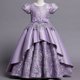 thumbnail image 1 of Vestido de princesa bordado de satén largo para niñas europeas y americanas de tamaño mediano y grande, 1 of 6