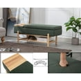 thumbnail image 4 of CIMOTA Entryway Storage  for Bedroom Upholstered End of Bed Ottoman  with Wood Shoe Storage/Coffee Table for Living Room/Hallway/Under Window, 46.5 Inches, Linen Green, 4 of 7