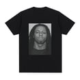 thumbnail image 1 of Camiseta holgada de algodón con estampado de rapero Mugshot para hombre, estilo hip hop, vintage, de manga corta y gran tamaño., 1 of 7