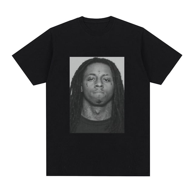 Camiseta holgada de algodón con estampado de rapero Mugshot para hombre, estilo hip hop, vintage, de manga corta y gran tamaño.