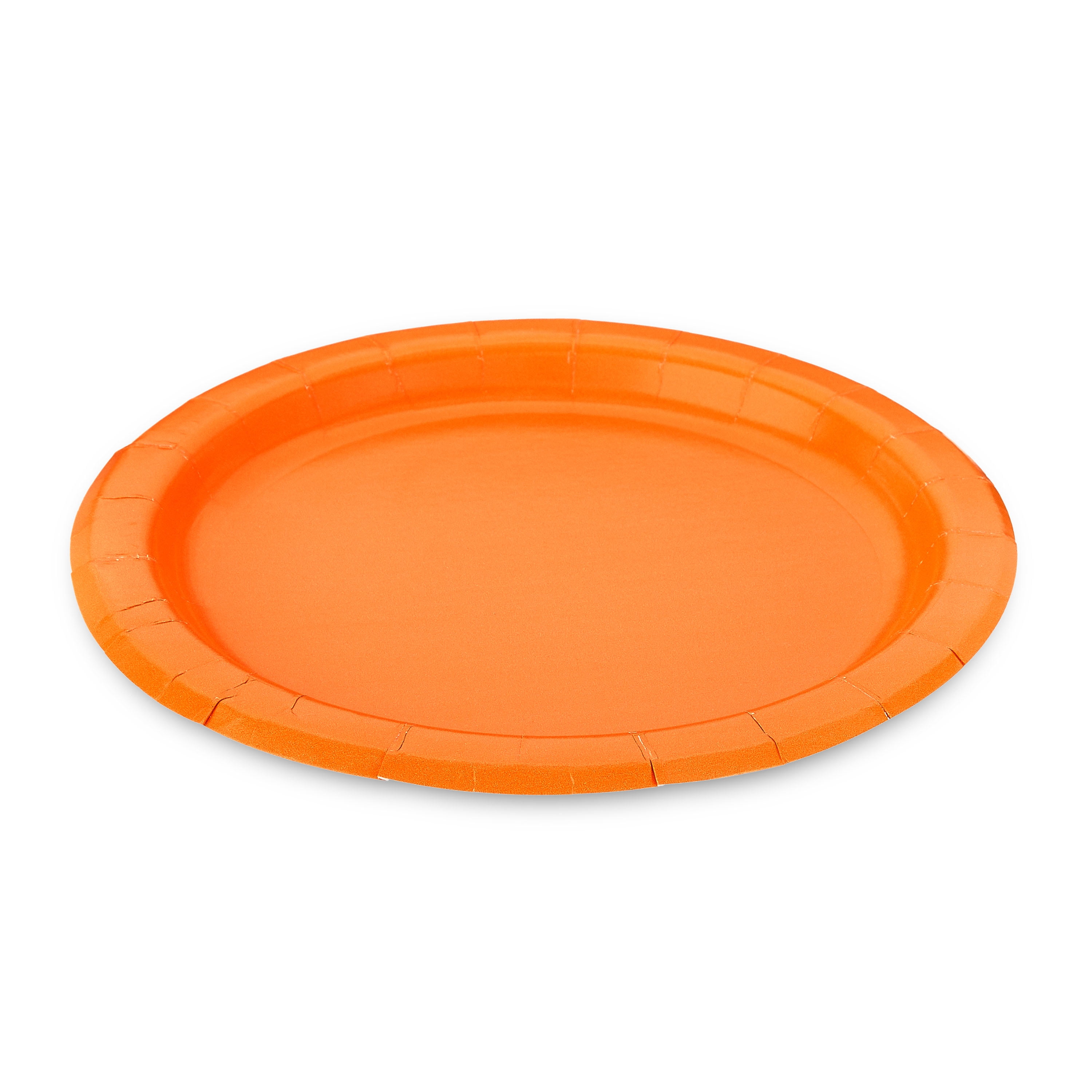 (6 pack) Disposable Paper Plates, 7", Tangerine, 24 Count, by Way To Celebrate