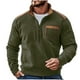 thumbnail image 2 of pstuiky camisa de manga larga para hombre, Suéter informal de moda para hombre, color liso, con bolsillos y cremallera, manga larga y cuello alto. Tops casuales para hombres m, 2 of 3