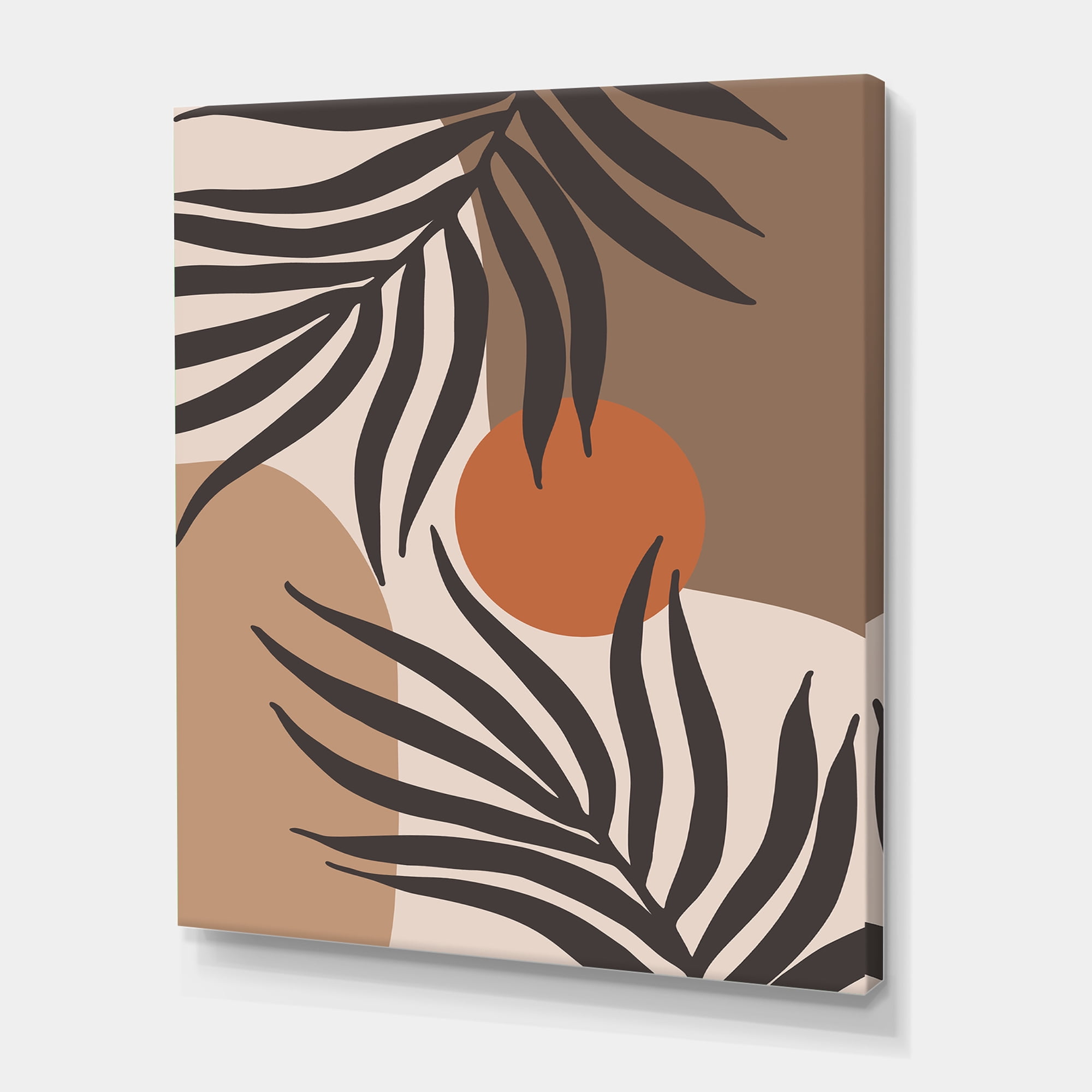Sun and Moon Shapes In Retro Terracotta Tones III 30 in x 40 in Painting Canvas Art Print, by Designart