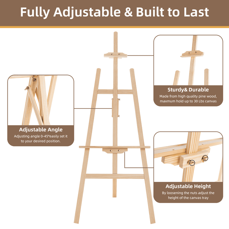 LAVFOX Adjustable Wooden Art Easel Stand, Folding photo 4