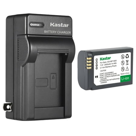 Kastar 1-Pack Battery and AC Wall Charger Replacement for Samsung ED-BP1900 EDBP1900 ED-BP1900/US BP-1900 BP1900 Battery Samsung ED-BC4NX03 ED-BC4NX03/US Charger Samsung EV-NX1ZZZBZBUS NX1 Smart