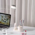 thumbnail image 2 of Blanco, lámpara de escritorio para niños, lámpara de mesa de estudio con portalápices, lámpara de noche que cambia automáticamente de color, lámpara de lectura LED recargable regulable para niños, 2 of 4