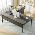 thumbnail image 6 of Tribesigns L-Shaped Computer Desk with Drawer Cabinet, 70.86 in. Executive Office Desk with 47 in. Lateral File Cabinet Combo, Gray, 6 of 9