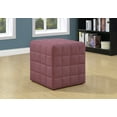 thumbnail image 2 of Monarch Specialties Ottoman, Pouf, Footrest, Foot Stool, 18" Square, Linen Look, Red, 2 of 3