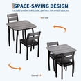 thumbnail image 4 of 3-Piece Retro Dining Set for 4 - Space-Saving Table & 2 Upholstered Benches, Chamfer Design Metal Frame Kitchen Furniture for Small Spaces/Apartments, 4 of 8