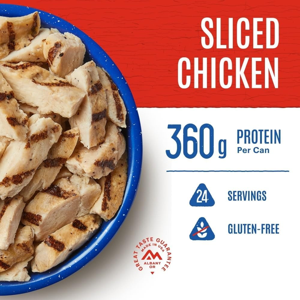 Mountain House Freeze-Dried Grilled Sliced Chicken White Meat, #10 Cans, 24 Servings per Can, 6-Pack, Long-Lasting Multi-Serving Food for Camping, Hiking | 30 Years Shelf Life | Made in USA