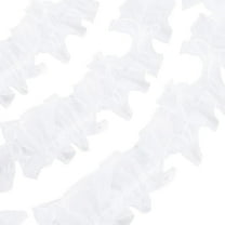 5 3/8 Inch White Organza Ruffle Trim Vintage Pearl Beaded Lace Applique Trimming Ruffled Pleated Gathered Tulle Fabric Ribbon Bulk for Sewing Making Crafts Wedding Dress Home Decor Supply