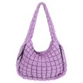 thumbnail image 1 of Bolsa acolchada Juoxeepy, grande, de nailon morado para mujer, 1 of 6