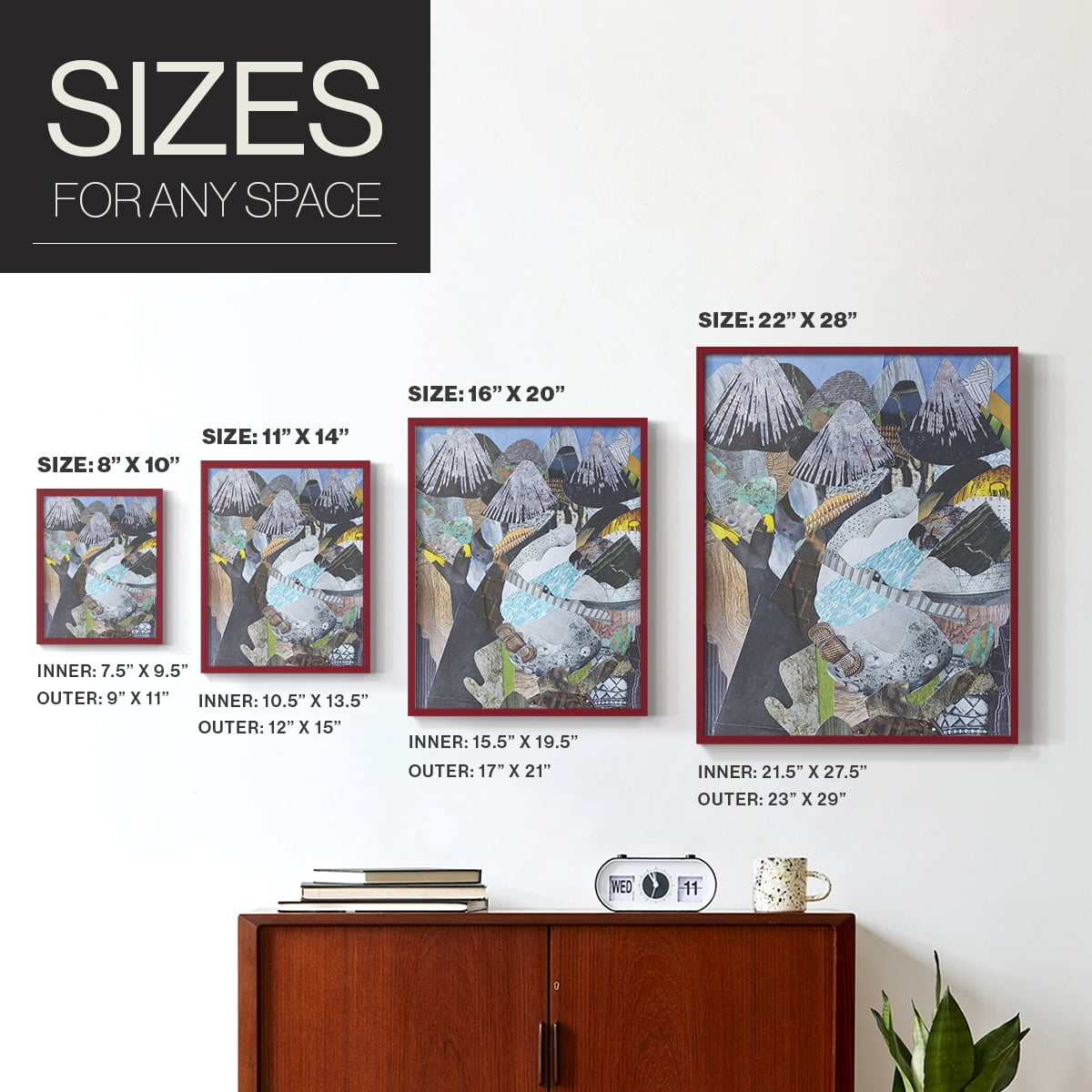 Arizona Highways Framed Print in Red Solid Wood Framed Print No Nail Hanging