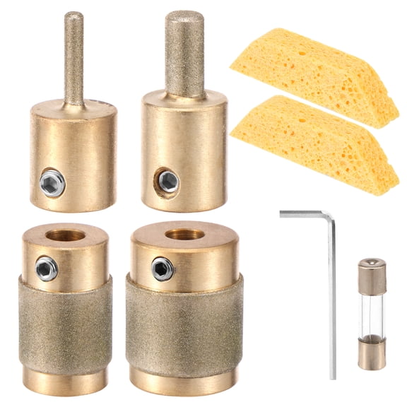 Sutowe Diamond Grinder Bit Head Tools 1 3/4 1/4 1/8 inch Efficient Stained Glass Grinder Bits for Grinding Stone Stained Glass