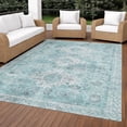 thumbnail image 3 of Addison Rugs Chantille Indoor/Outdoor Traditional Global Turquoise Machine Washable Rectangle Rug, 3' x 5', 3 of 8