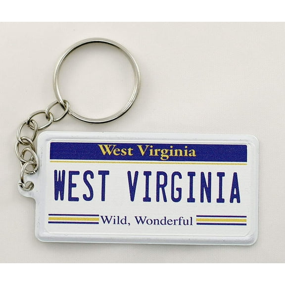 West Virginia License Plate Aluminum Ultra-Slim Rectangular Souvenir Keychain