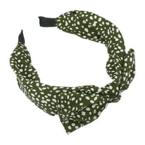 Unique Bargains Leopard Spot Wide Bow Headbands Fashion Hair Hoop Green with Bow Knotted for Girl Women