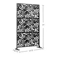 thumbnail image 4 of Neutypechic Decorative Privacy Screen Outdoor Divider with Stand Metal Corten Steel 75" x 48" x 16" Black, 4 of 5
