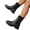 Black, variant on Women's Black Chelsea Rubber Ankle Rain Boots, Waterproof Slip On Elastic Side Panel Chunky Lug Sole Non Slip Durable Garden Yard Work Water Footwear for Rainy Days Winter,Black 5.5