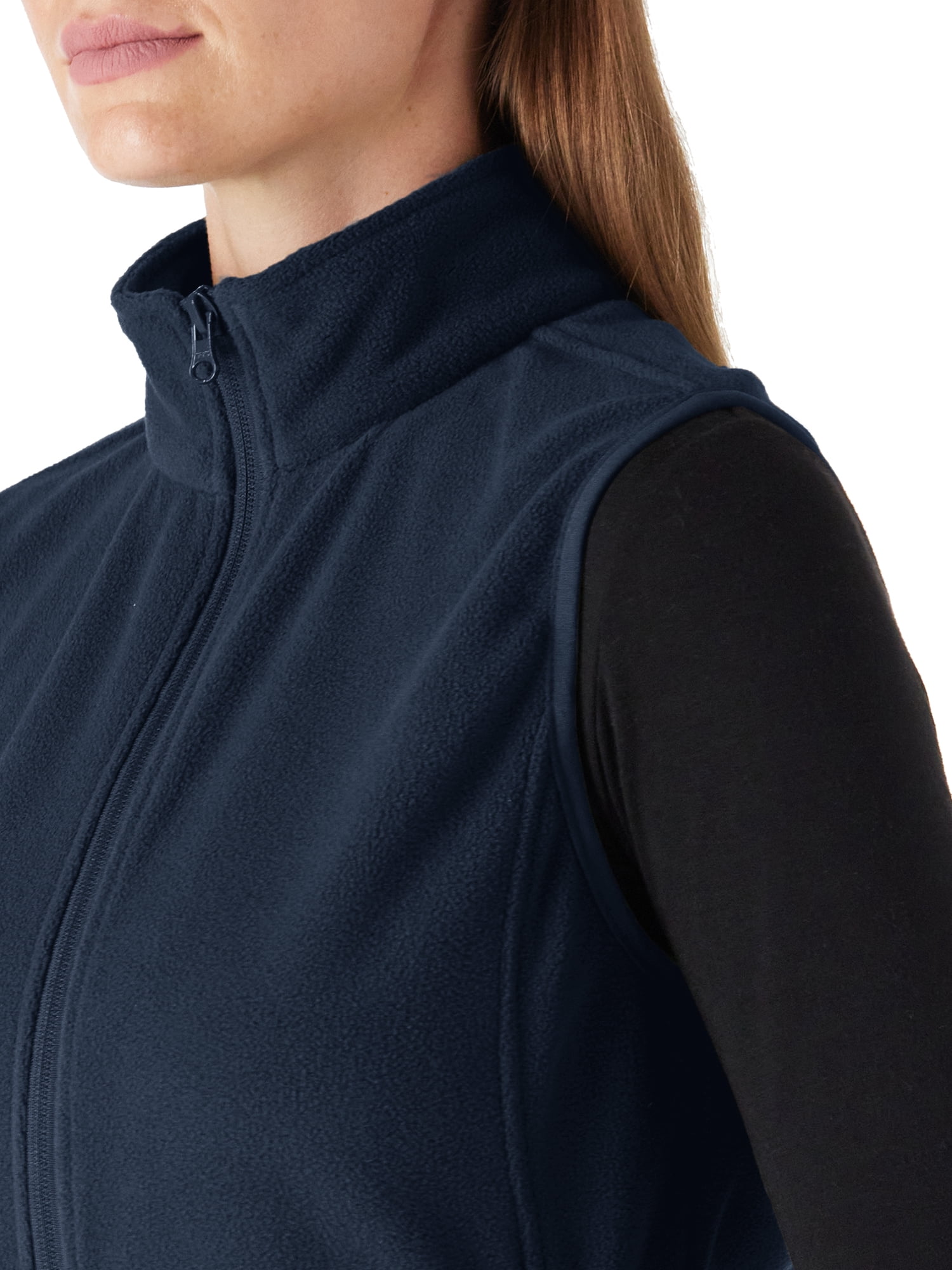 33,000ft Women's Fleece Vest, Zip Up Lightweight Soft Running Vest Outerwear Sleeveless with Pockets