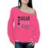 Awkward Styles Women's I Wear Pink for Someone Special Graphic Off Shoulder Tops Oversized Sweatshirt Breast Cancer Awareness