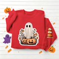 thumbnail image 4 of Women Halloween Sweatshirt Ghost Pumpkin Printed Round Neck Pullover Shirts Long Sleeved Loose Cute Spooky Fall Casual Sweatshirt, 4 of 5