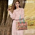 thumbnail image 2 of LHSHID Women Canvas Handbag Ethnic Style Tote Bag Retro Shoulder Bag with Tassels Summer Beach Bag Bohemian Top Handle Bag, 2 of 6