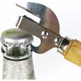 thumbnail image 3 of Manual Can Opener, 2 in 1 Stainless Steel Bottle Opener Manual with Wooden Handle, Side Cut Traditional Stab Can & Tin Opener for Kitchen Camping Traveling, Effortless Opening, 3 of 4