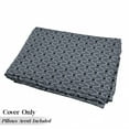 thumbnail image 5 of Japanese Floor Pillow Lounger Cover, Diamond Line Pattern with Squares and Abstract Graphic Flowers, Nap Mat Printed Fabric Case for 5 Pillows, 88" x 27", Charcoal Grey Dark Blue, by Ambesonne, 5 of 5