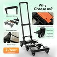 thumbnail image 2 of Folding Hand Truck 500lbs, Portable Heavy Duty Dolly Cart, 6 Wheels Collapsible Luggage Cart with 2 Elastic Ropes - Compact Trolley Cart for Easy Moving - Ideal Hand Cart for Travel and More, 2 of 14