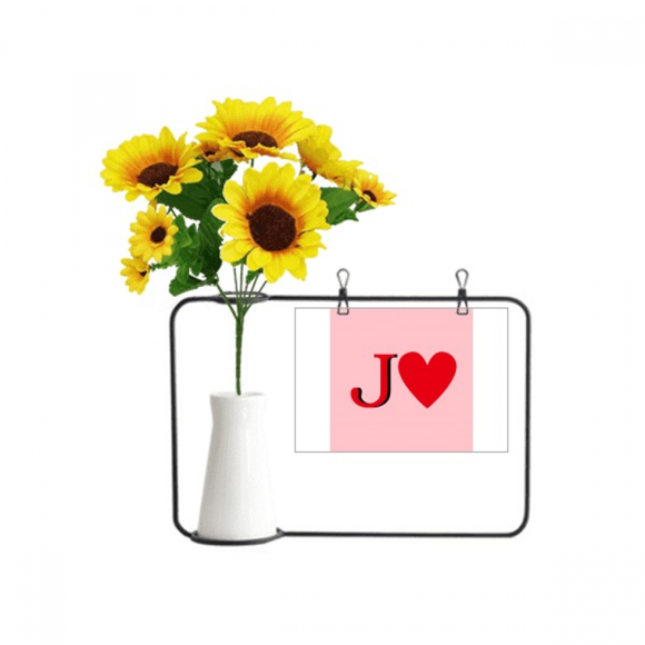 Love Jack Heart J Poker Artificial Sunflower Vases Bottle Blessing Card