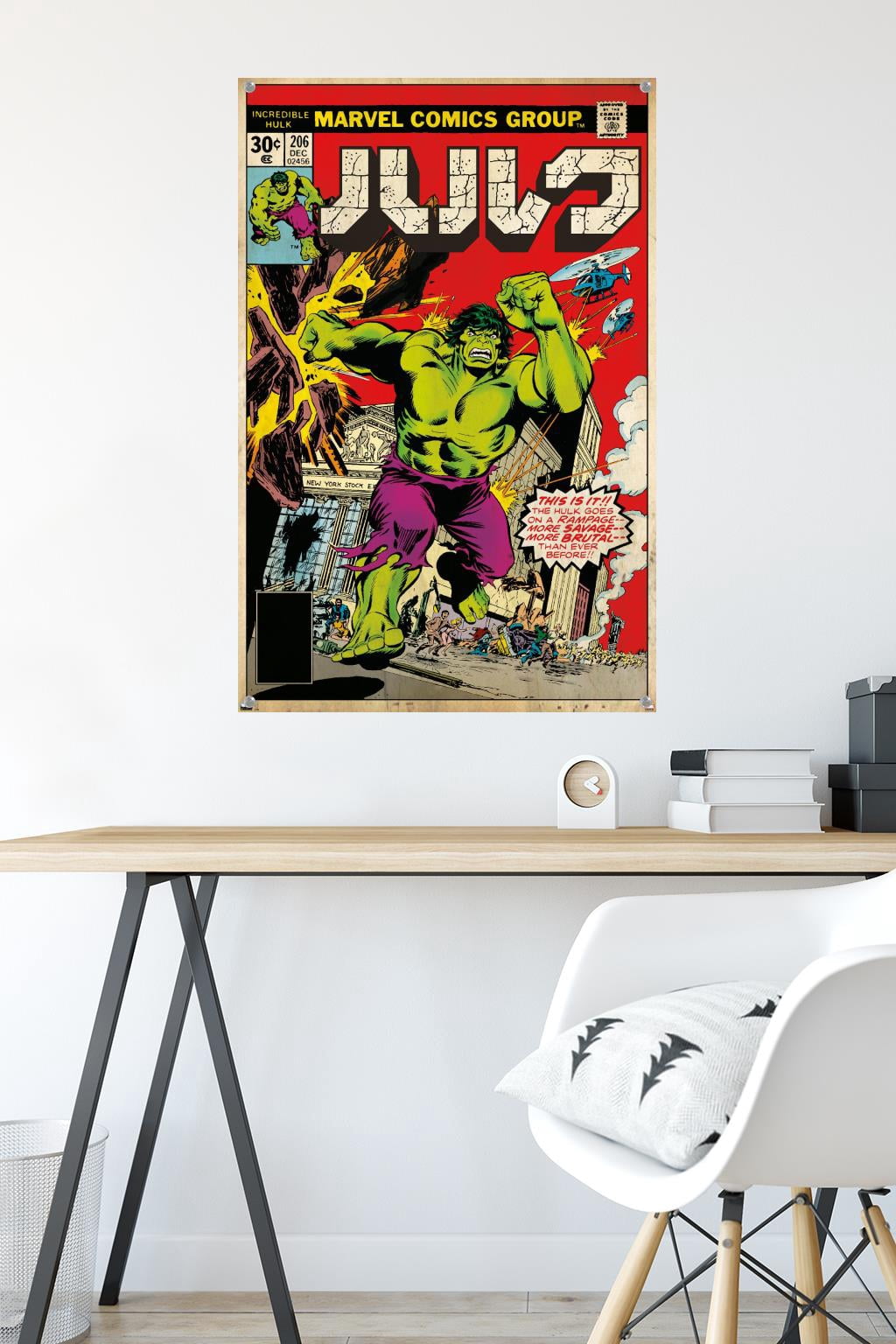 Marvel Katakana - Hulk #206 Wall Poster with Pushpins, 22.375" x 34"