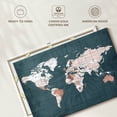 thumbnail image 6 of Elephant Stock Steel Blue World Map Wall Art - Horizontal Canvas Wall Art - Living Room Wall Decor - Map Canvas - White And Beige Decor - 48" x 32", 6 of 8